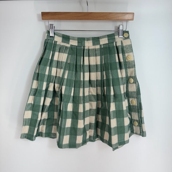 Lisa Says Gah Plaid High Rise Button Mini Skirt - Picture 1 of 3